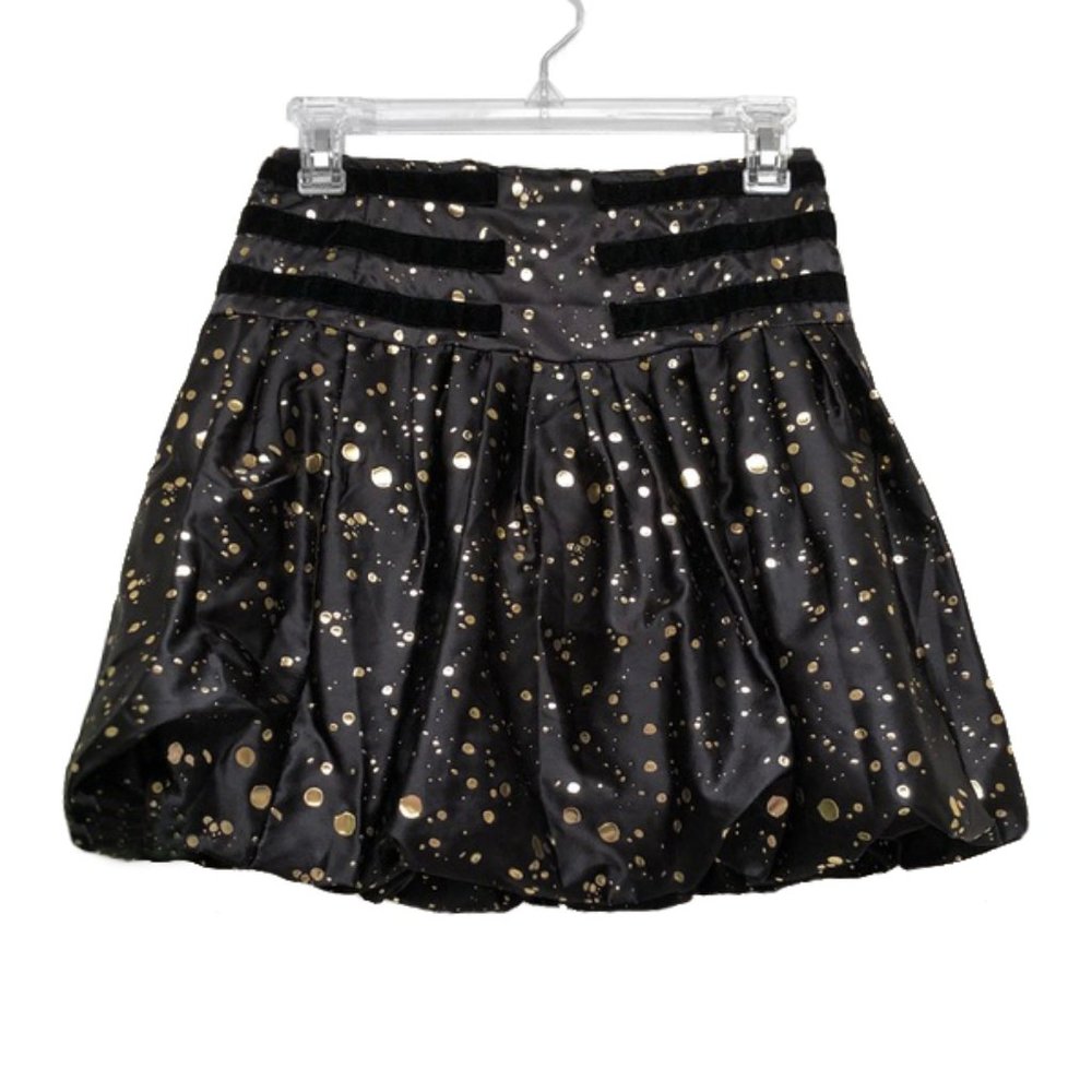 Gold splatter bubble skirt graffiti corset detail